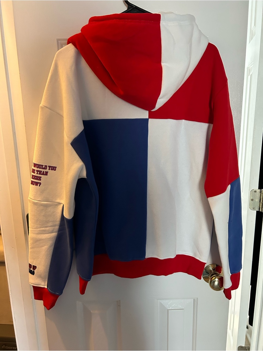 Leveled Up Buffalo Football Colorblock Hoodie - Red, Blue & White - Picture 3 of 4